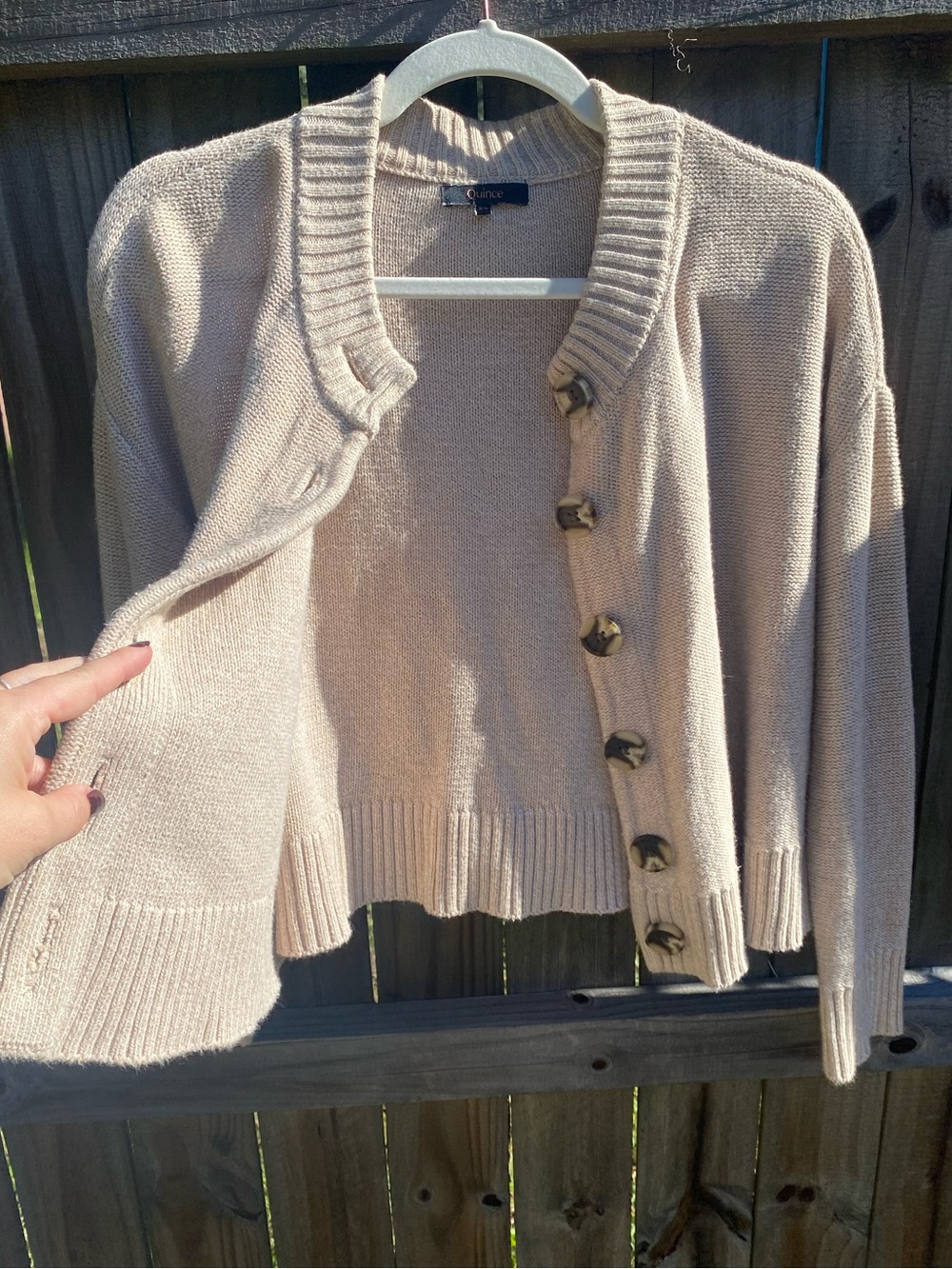 Classic Cream Button-Front Women's Sweater Cardigan